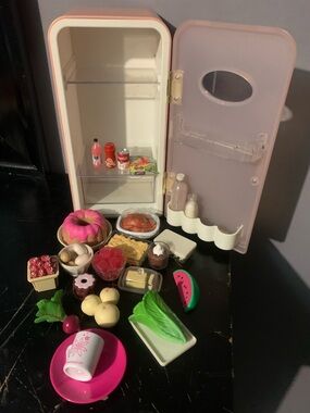 Our Generation Perfectly Fresh Mini Fridge & Play Food Accessory Set